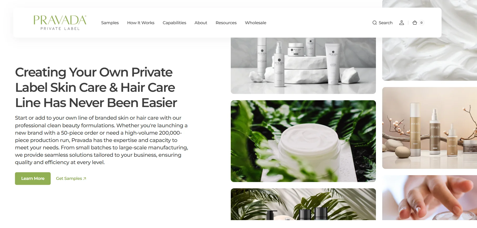 private label skincare and hair care manufacturing services.